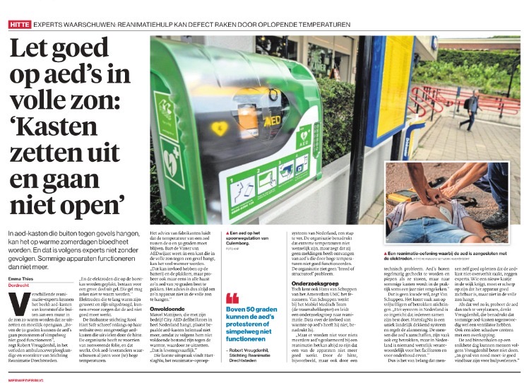 Foto bij: AED kasten gaan niet meer open door warmte