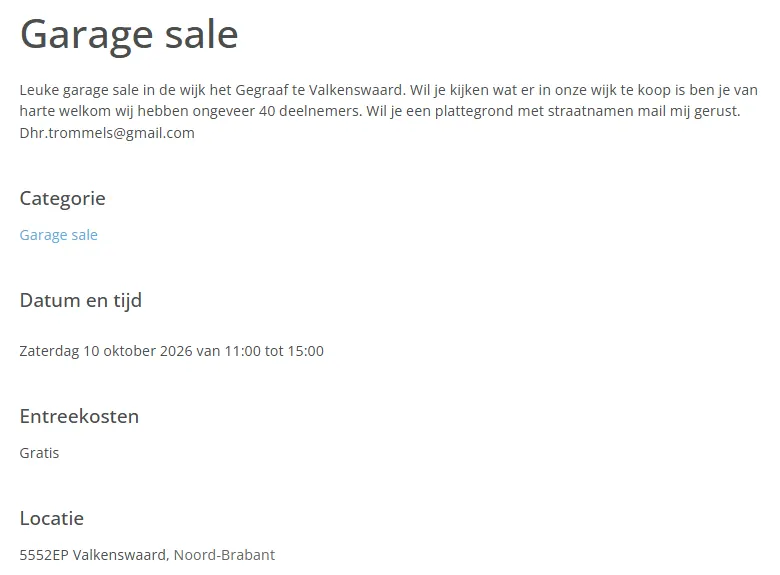 Foto bij: Garage sale Zaterdag 10 oktober 2026