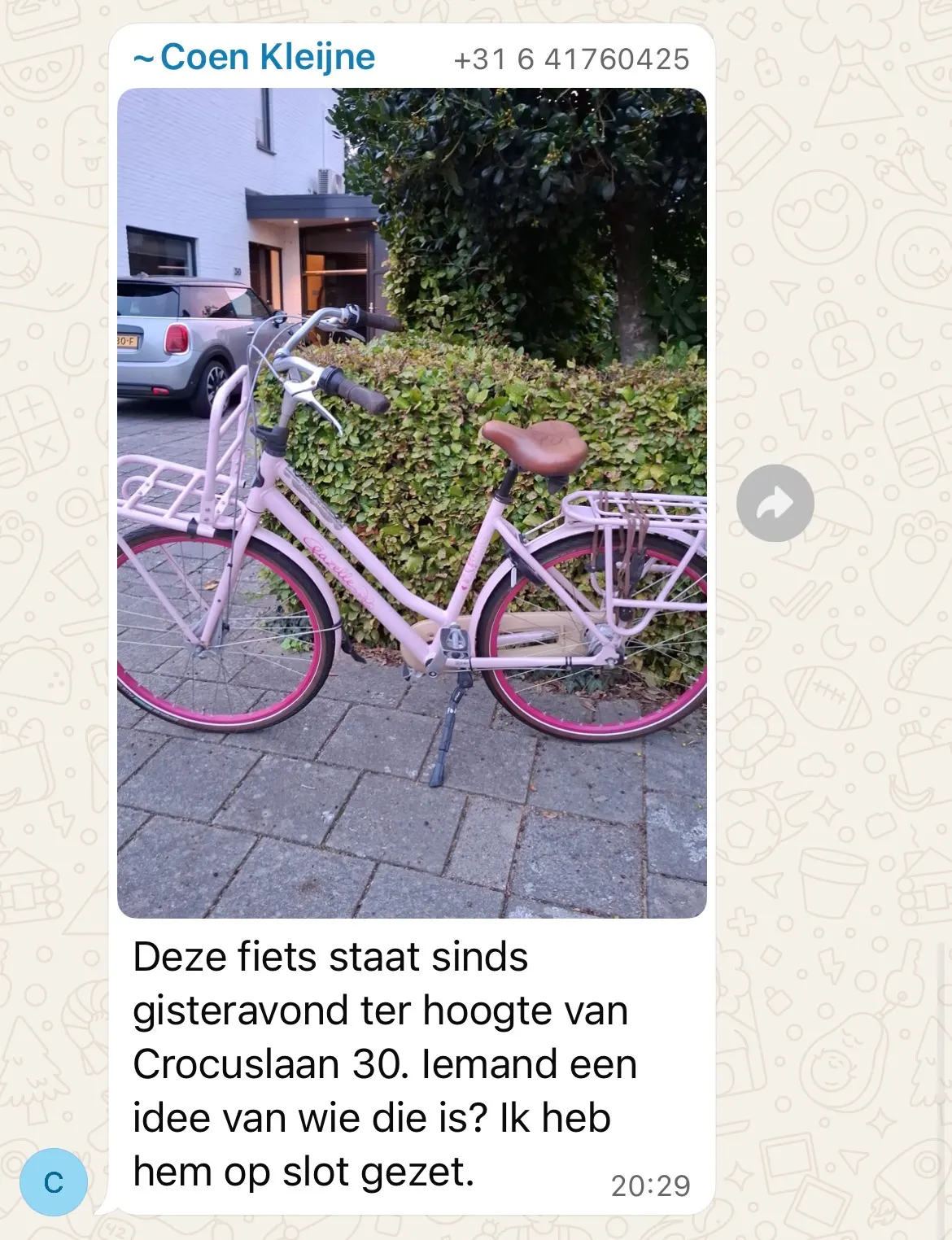 Foto bij: Roze fiets